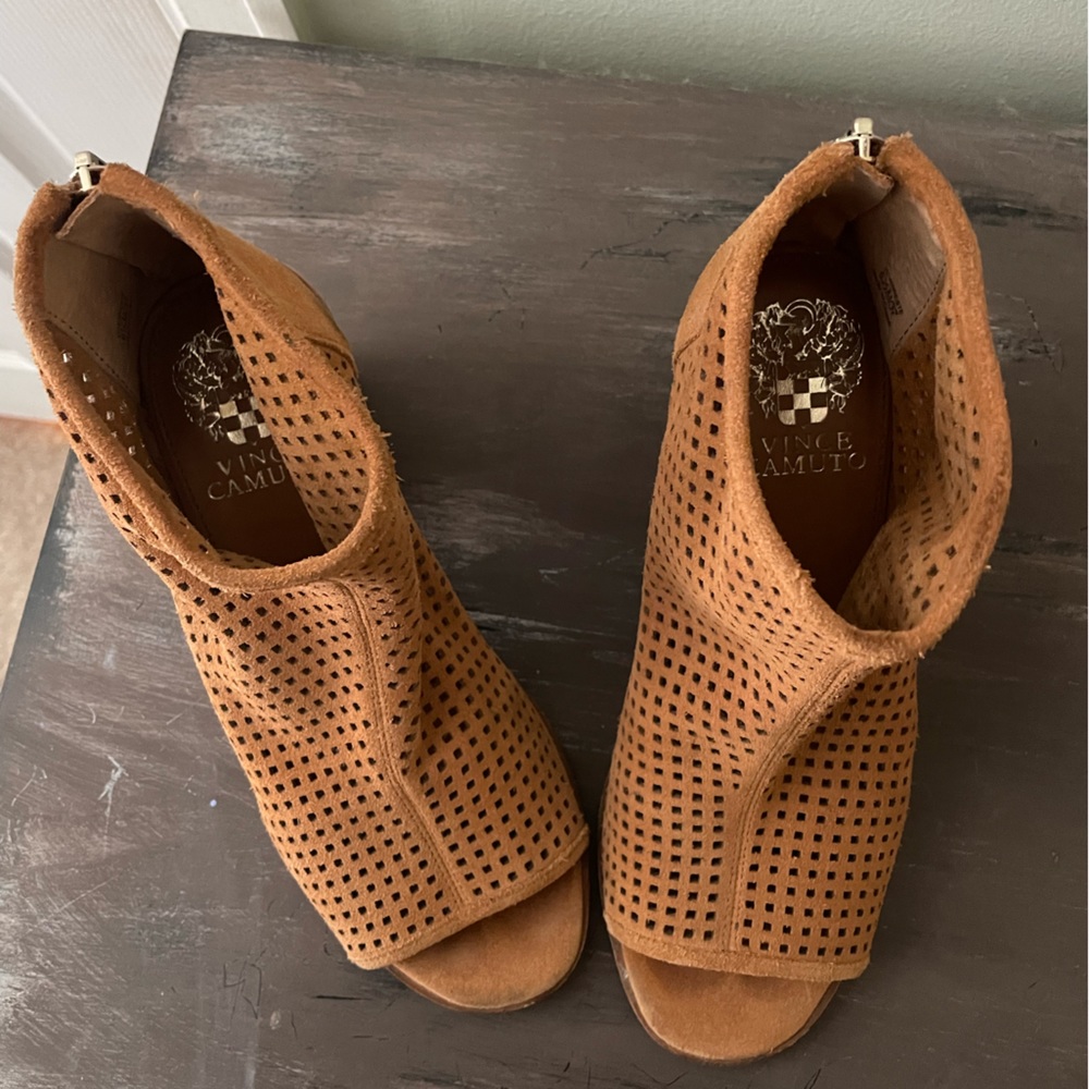 Peep toe booties